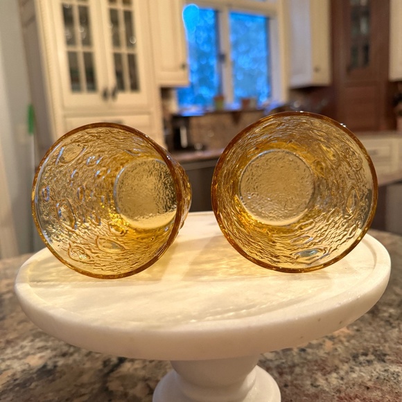 2 MCM Anchor Hocking Desert Amber Gold Milano On the Rocks Glasses MCM - Picture 6 of 6